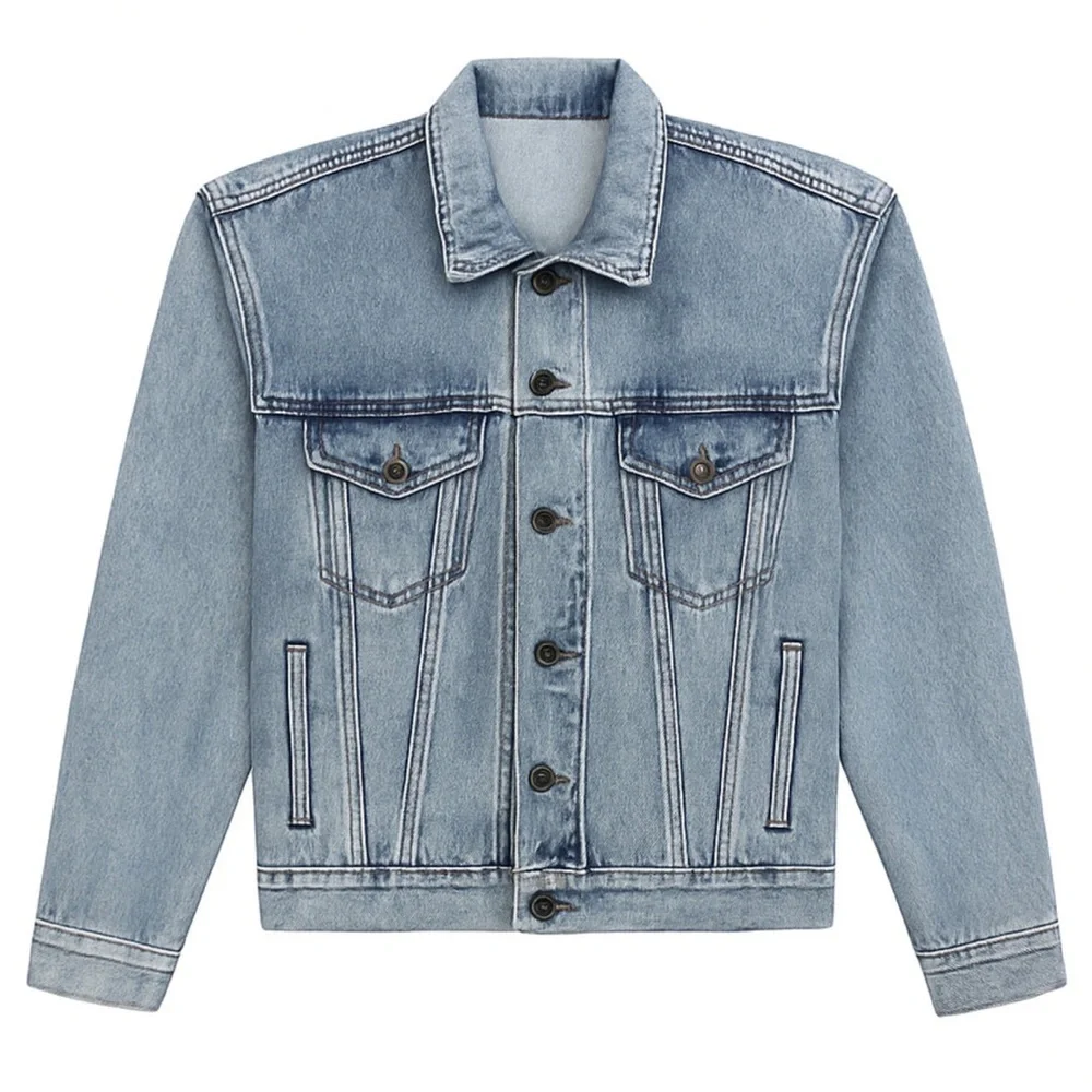 Katie J NYC Montauk Denim Jacket Acid Wash Blue Classic Layering SZ Tween XL